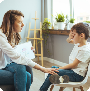 Therapist with child